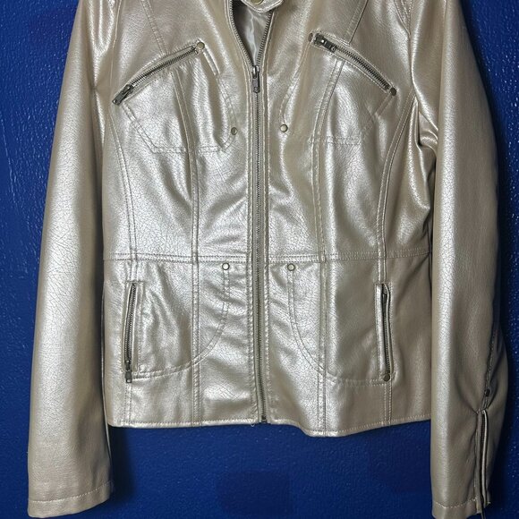 Frida G. London Women's Faux Leather Moto Jacket Large #56-10 - Picture 6 of 10
